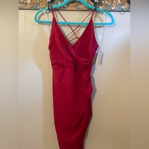 New with tags Windsor Red, hoco, homecoming, bodycon, lace up mini dress Size XS